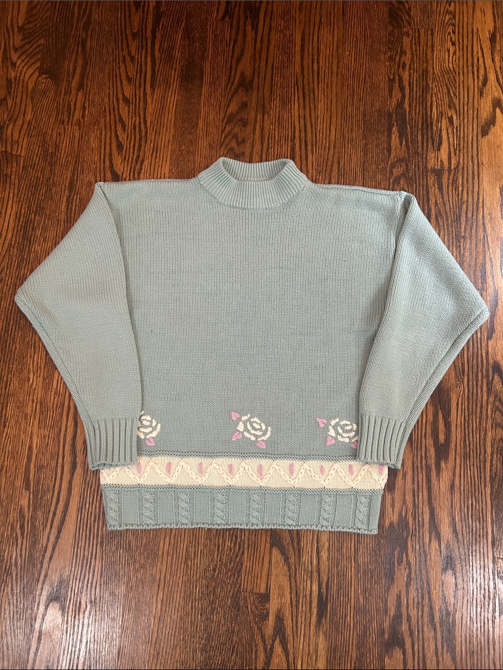Vintage 90s Floral Knit Sweater